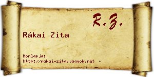 Rákai Zita névjegykártya